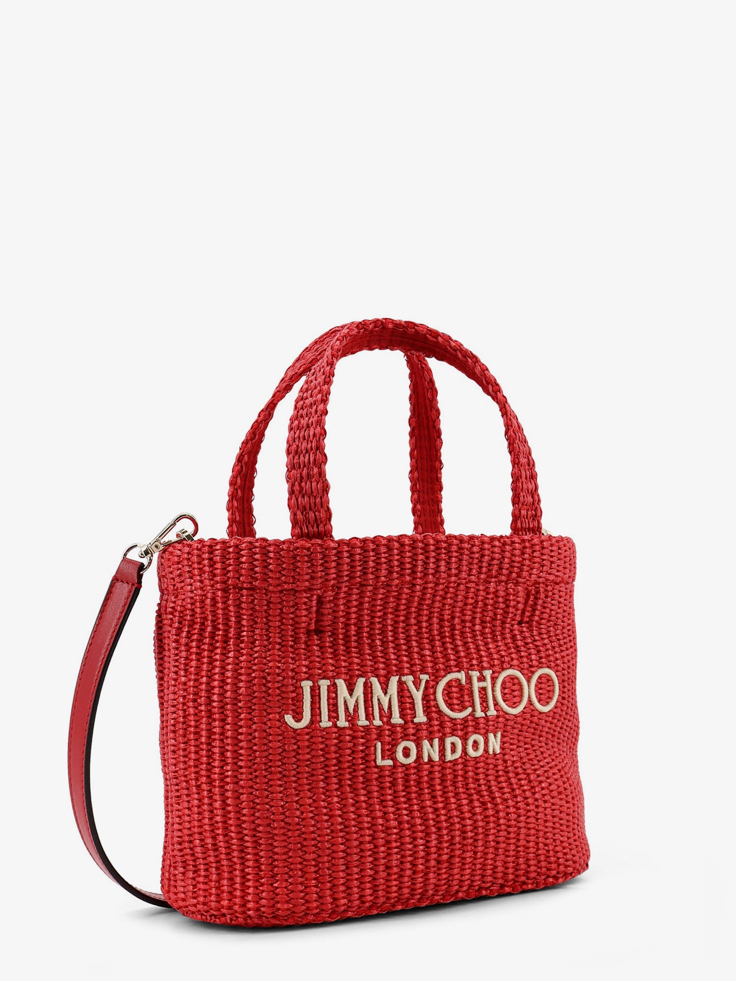 Raffia crossbody bag with embroidered logo on the front