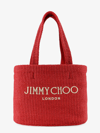 Raffia shopping bag with lettering logo on the front thumbnail