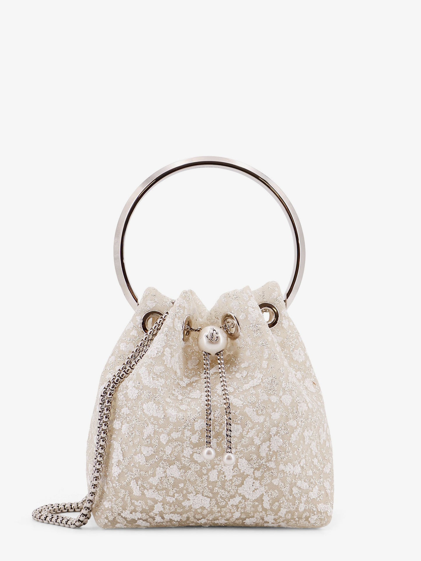 Borsa a secchiello Bon Bon in mesh con micro paillettes