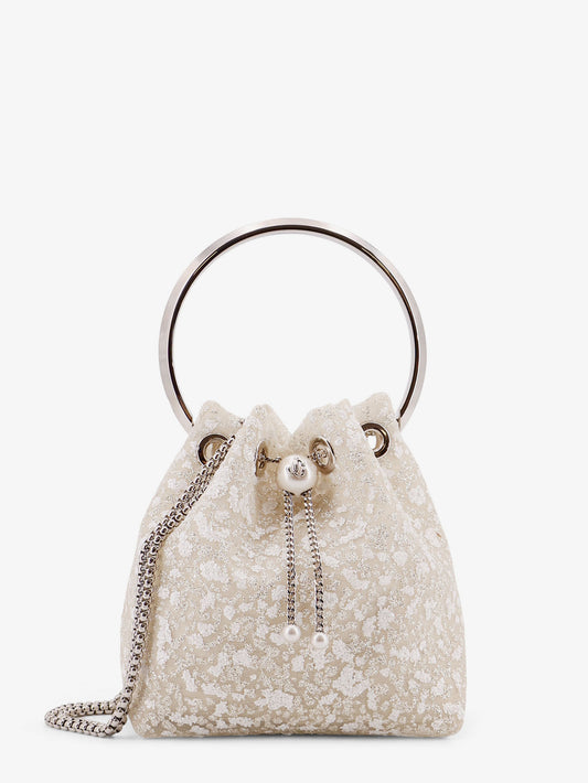 Borsa a secchiello Bon Bon in mesh con micro paillettes