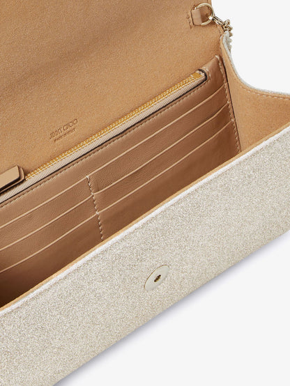 Emmie leather clutch with all-over glitter thumbnail