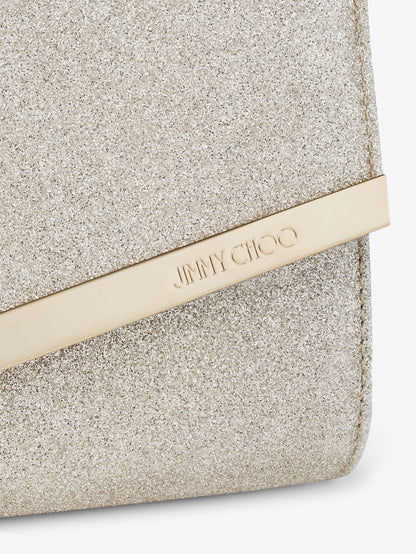 Emmie leather clutch with all-over glitter thumbnail