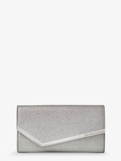 Emmie leather clutch in with glitter effect thumbnail