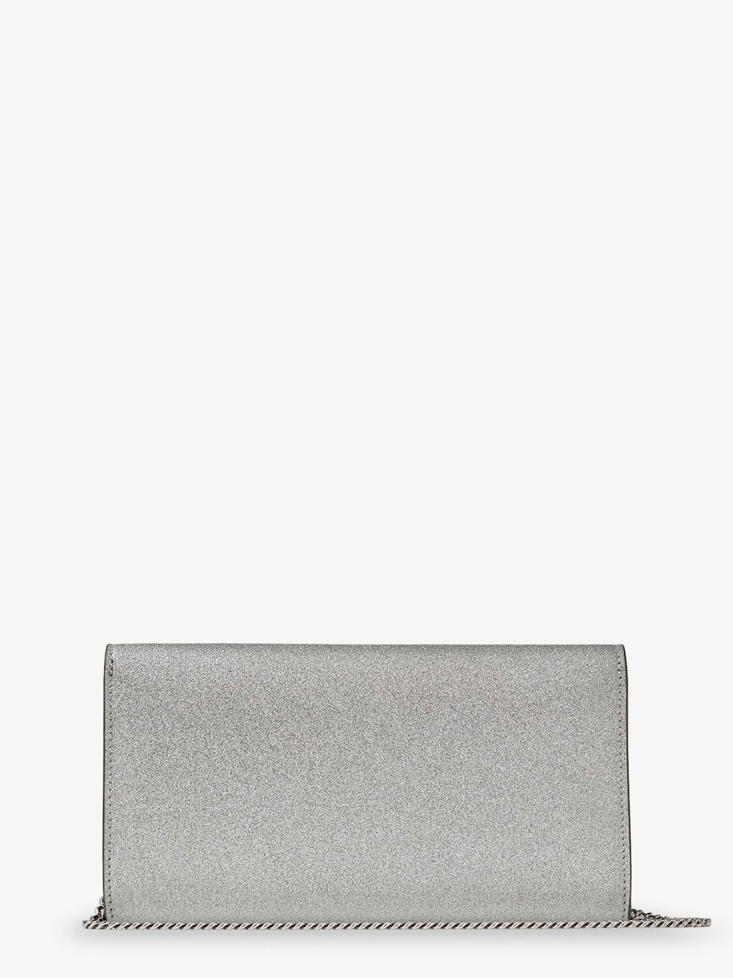 Emmie leather clutch in with glitter effect