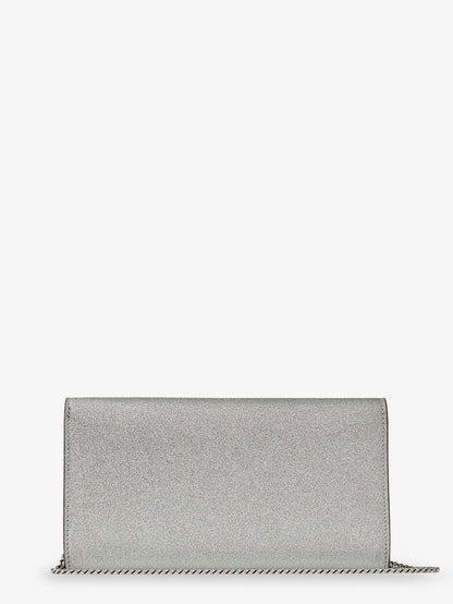 Emmie leather clutch in with glitter effect thumbnail
