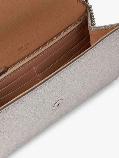 Emmie leather clutch in with glitter effect thumbnail