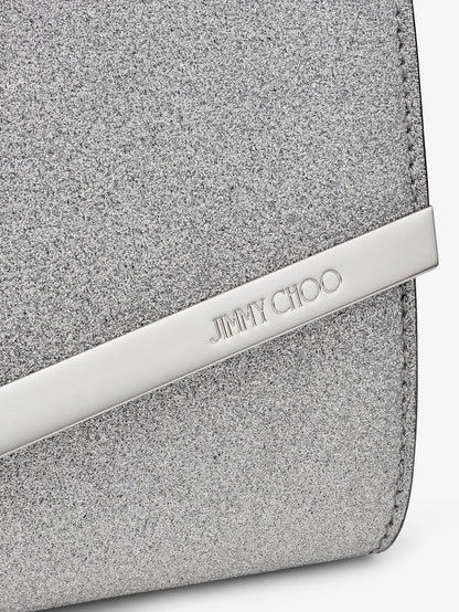 Emmie leather clutch in with glitter effect thumbnail