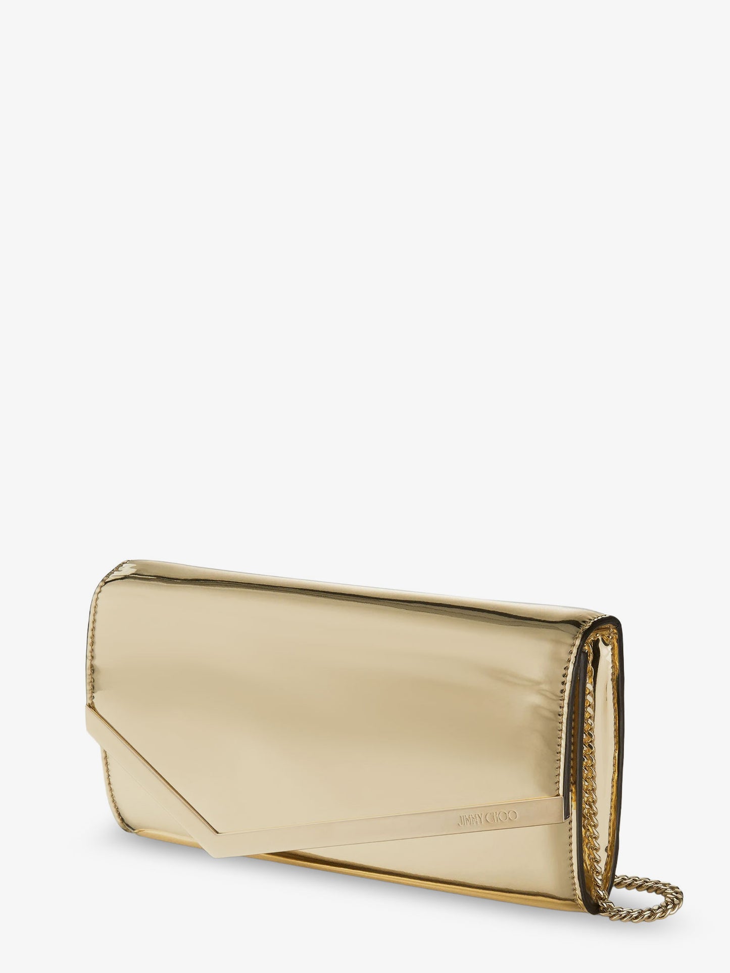 Emmie metallic leather clutch