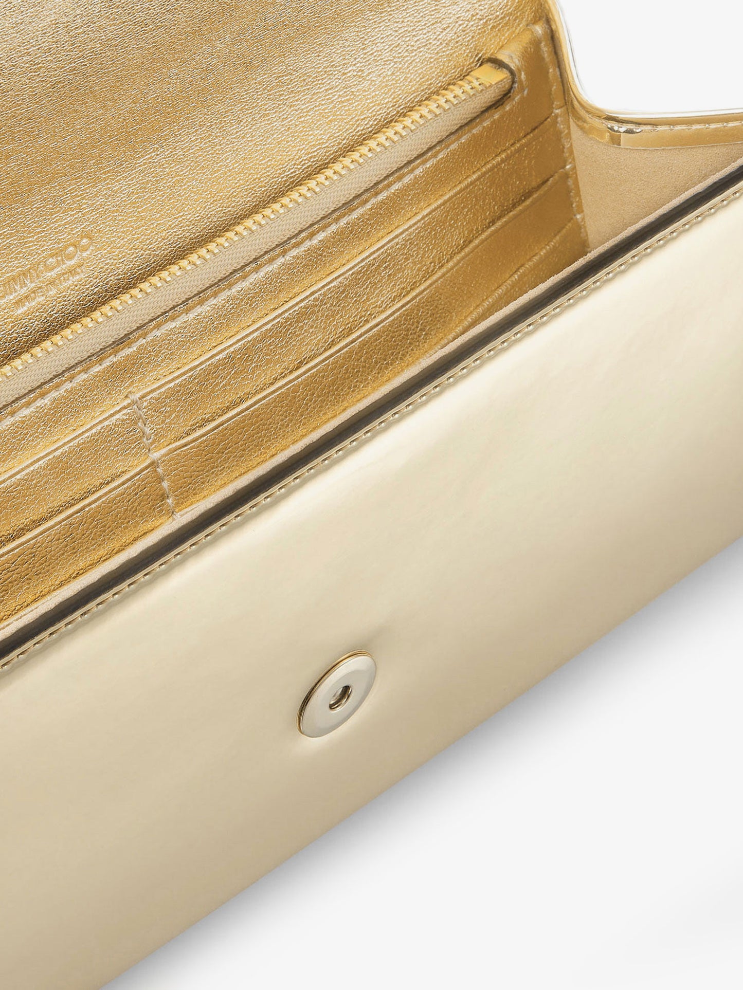 Emmie metallic leather clutch