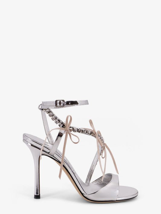 Lula leather sandals with rhinestone detail