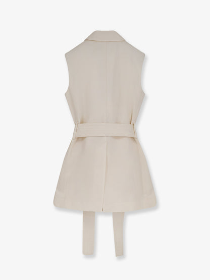 Blazer smanicato Diafa in cotonne e lino thumbnail