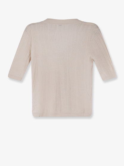 Silk and cotton cardigan with crinkled effect thumbnail