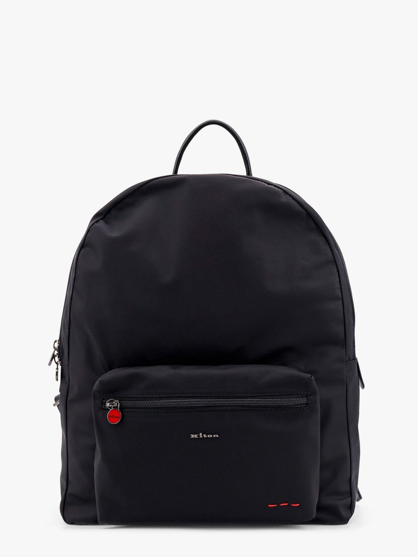 Nylon backpack with metal lettering logo
