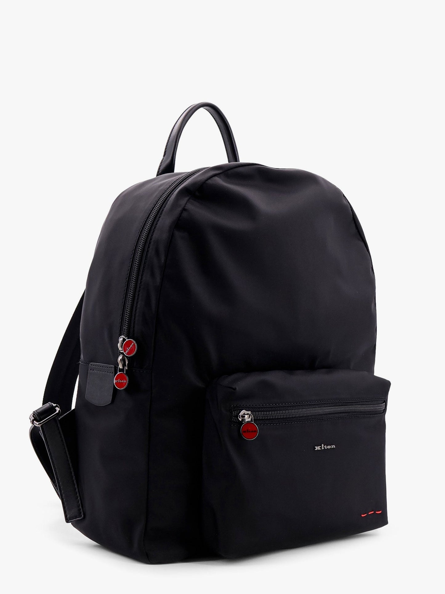 Nylon backpack with metal lettering logo