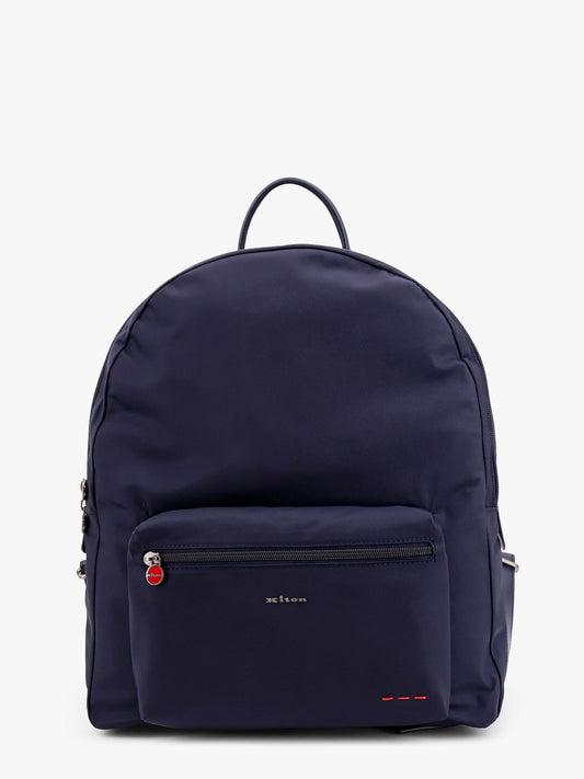 Nylon backpack with metal lettering logo