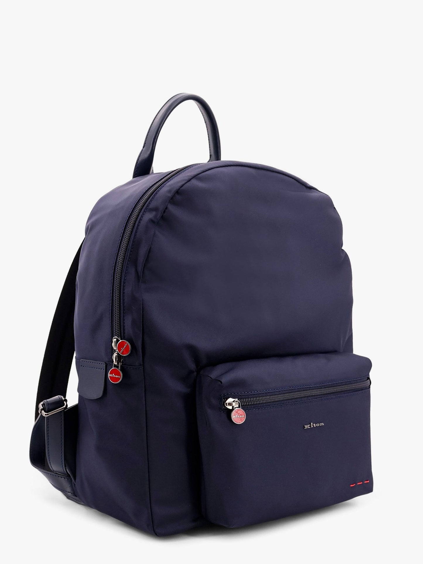 Nylon backpack with metal lettering logo