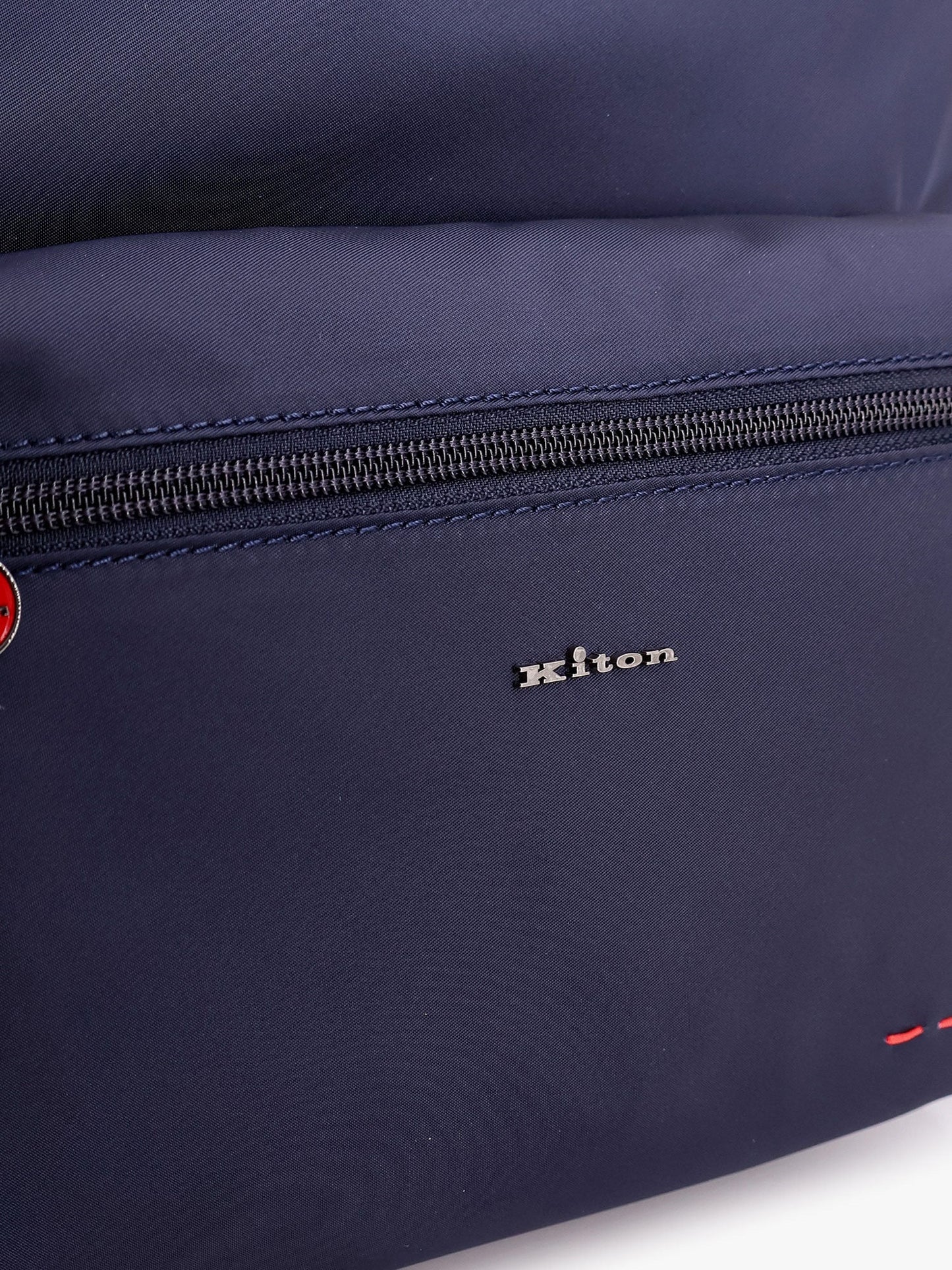 Nylon backpack with metal lettering logo