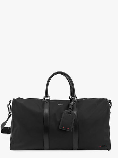 Nylon duffel bag with leather inserts thumbnail