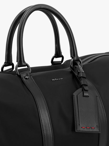Nylon duffel bag with leather inserts thumbnail