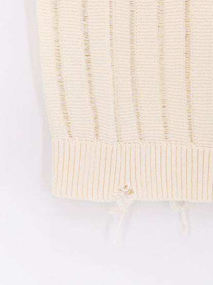 Destroyed effect cotton vest thumbnail