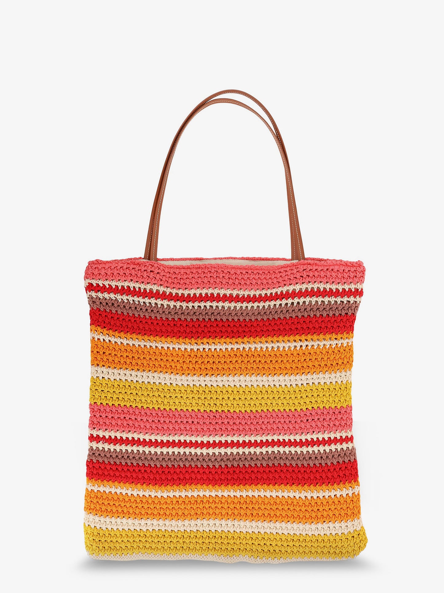 Crochet shoulder bag with embroidered front logo