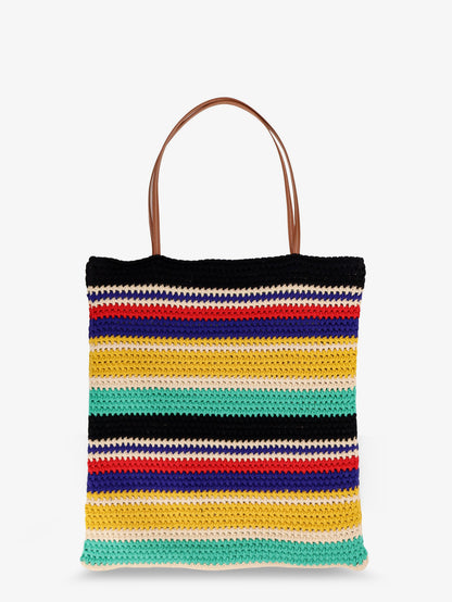 Crochet shoulder bag with embroidered logo thumbnail