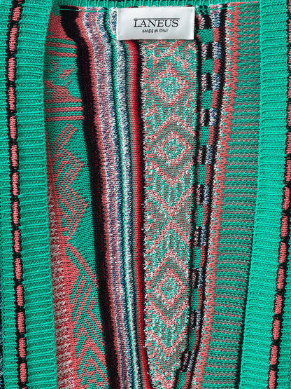 Multicolor jacquard cotton cardigan thumbnail