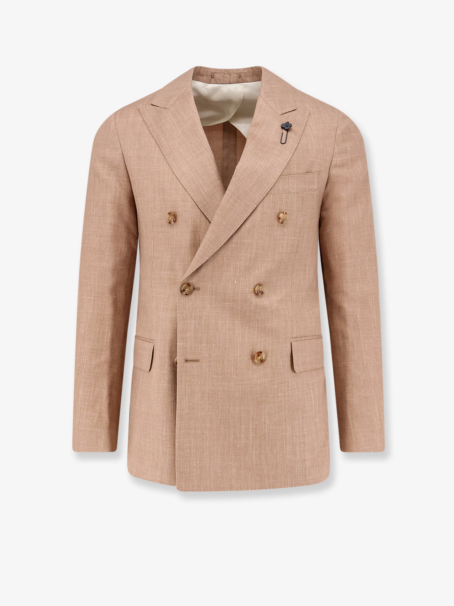 Iconic double-breasted wool, silk and linen blazer