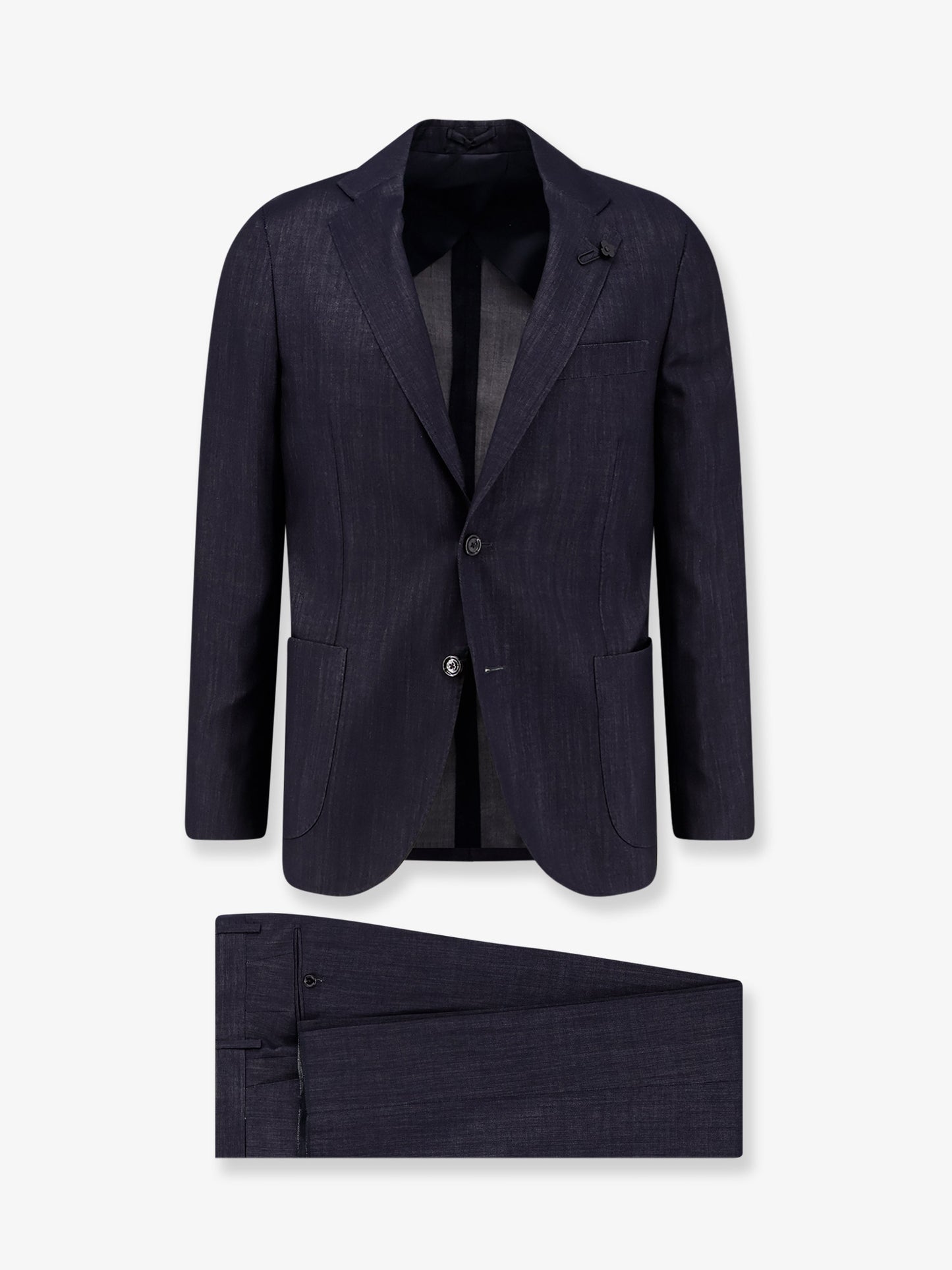 Iconic single-breasted wool and cupro suit
