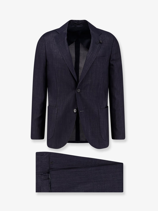 Iconic single-breasted wool and cupro suit