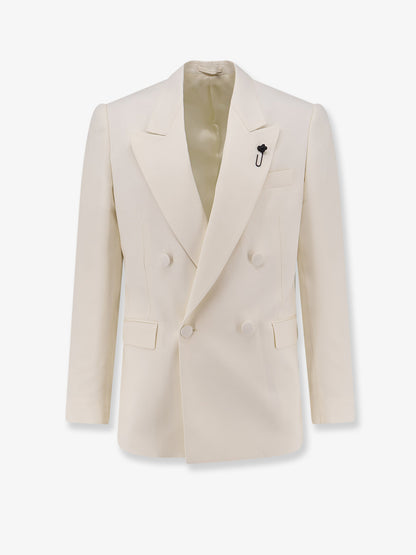 Double-breasted viscose and silk blazer thumbnail