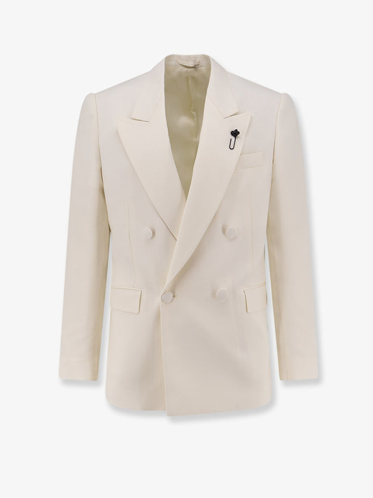 Double-breasted viscose and silk blazer