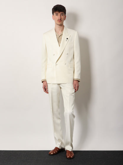 Double-breasted viscose and silk blazer thumbnail