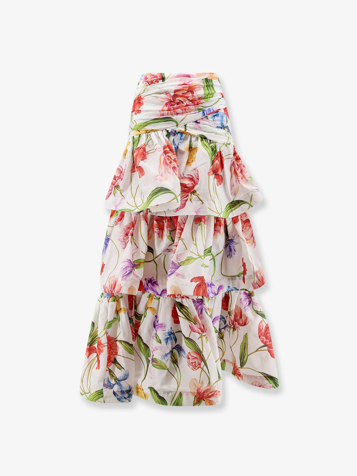 Picciré flounced long skirt
