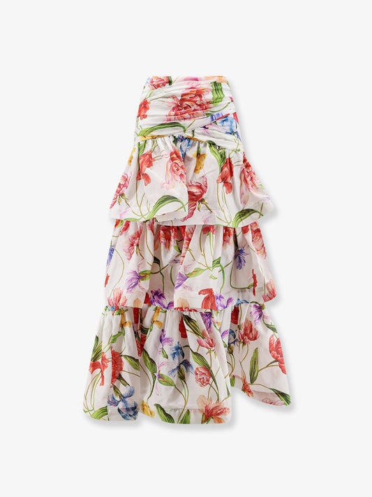 Picciré flounced long skirt