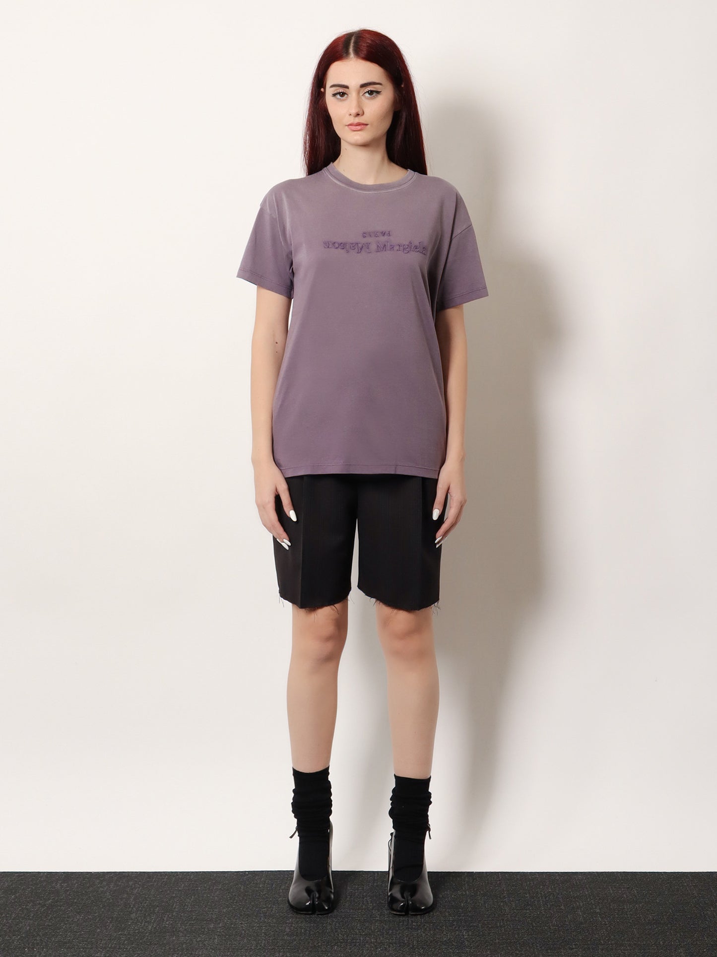 Cotton T-shirt with rewashed effect