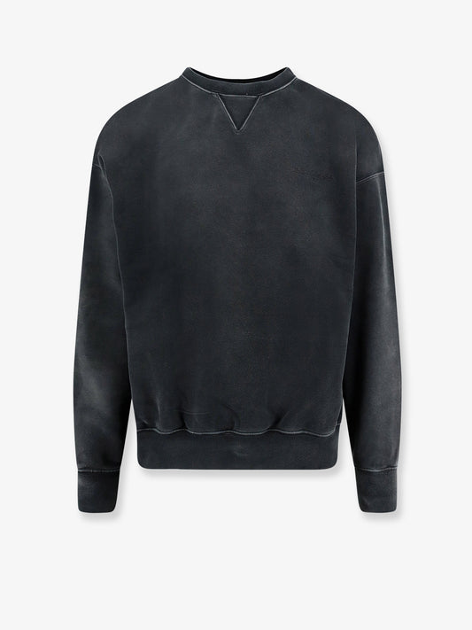 Cotton sweatshirt with front embroidered logo