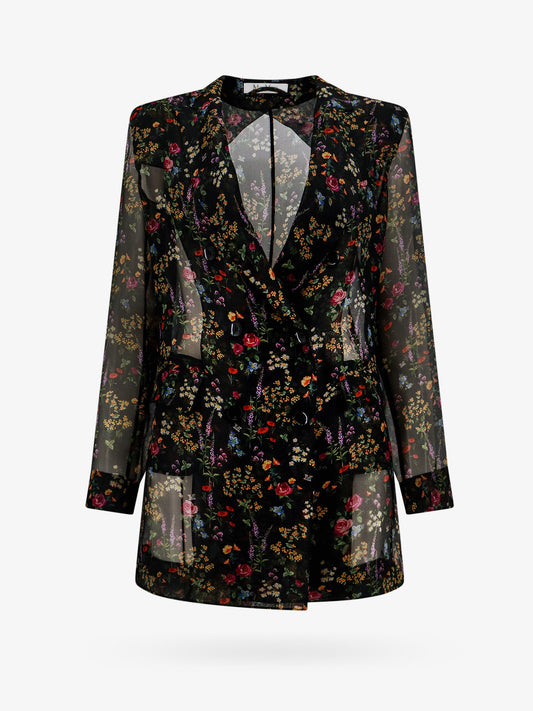 Silk blazer with floral print