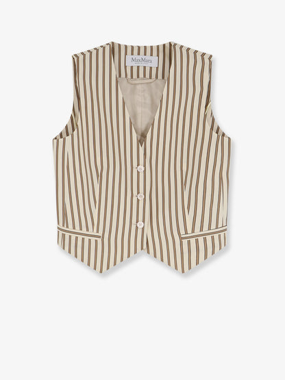 Mxmfauno striped cotton and silk vest thumbnail