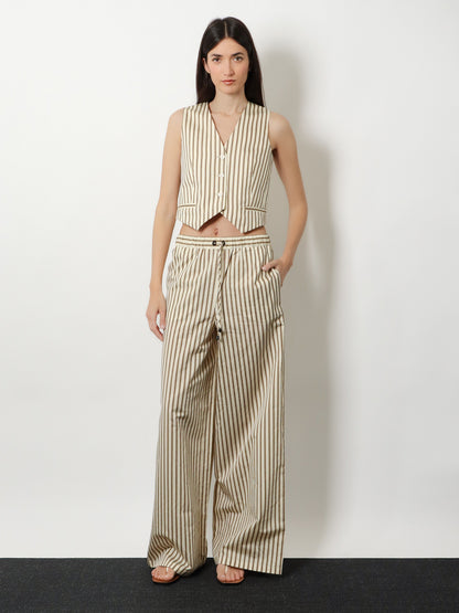 Mxmfauno striped cotton and silk vest thumbnail