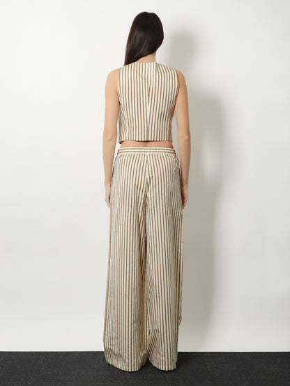Mxmfauno striped cotton and silk vest thumbnail