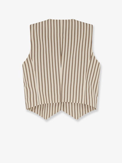 Mxmfauno striped cotton and silk vest thumbnail