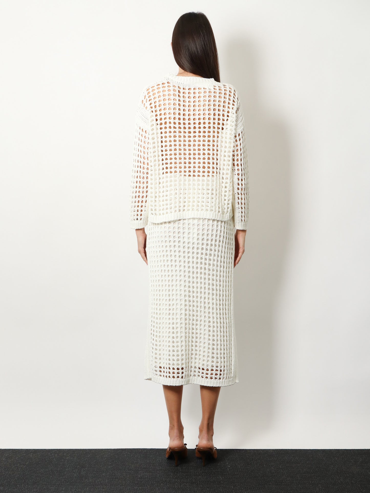 Mxpgeode perforated cotton skirt