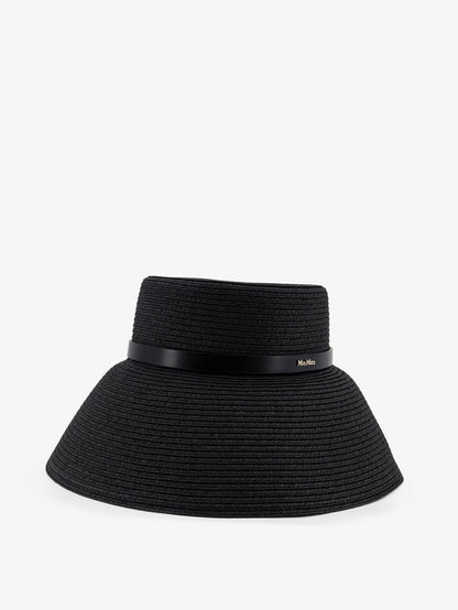 Wide-brimmed hat with metal logo on the front thumbnail