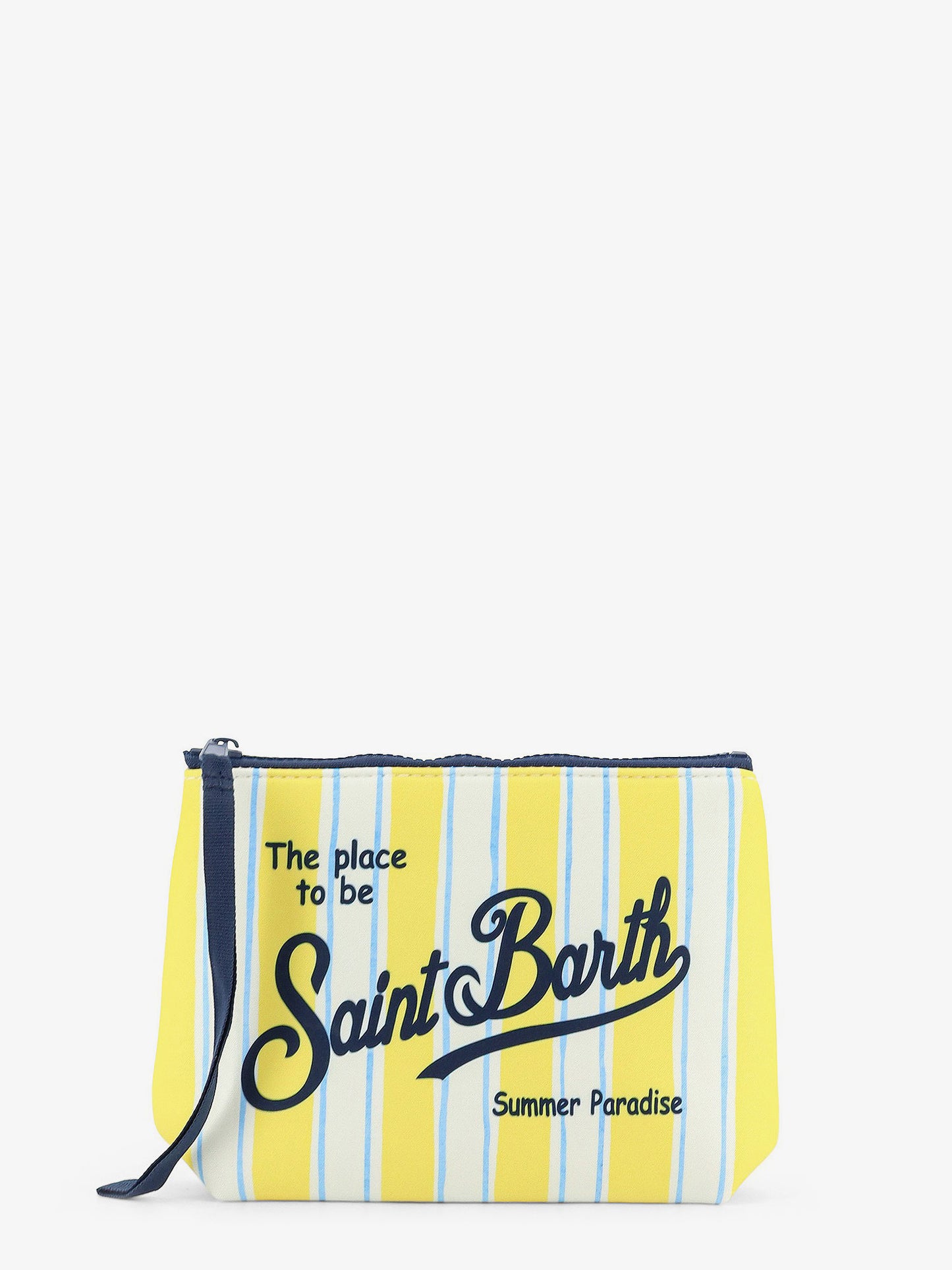 Aline scuba clutch with striped pattern