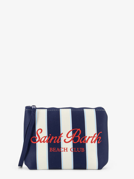 Aline scuba clutch with striped pattern