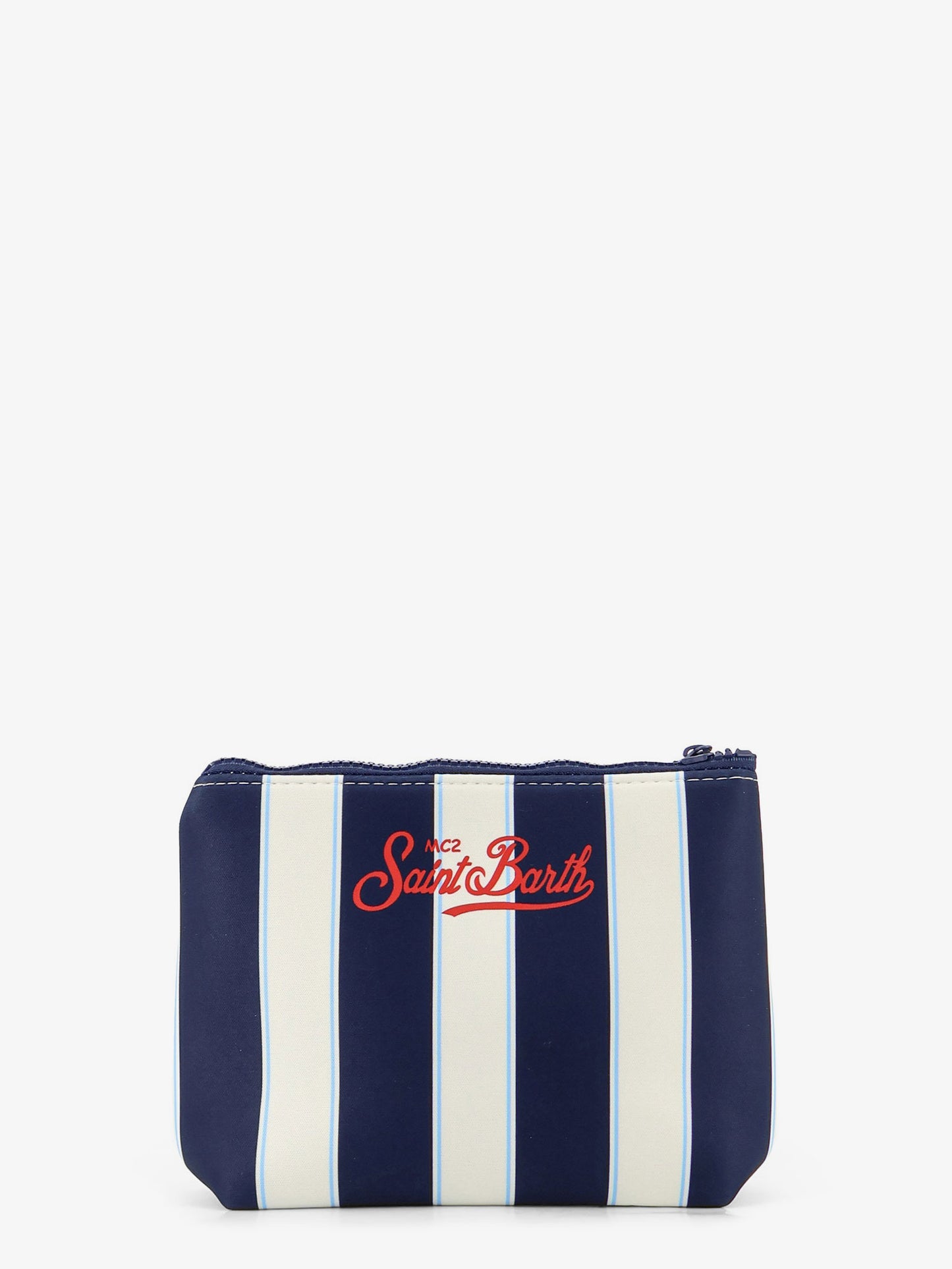 Aline scuba clutch with striped pattern