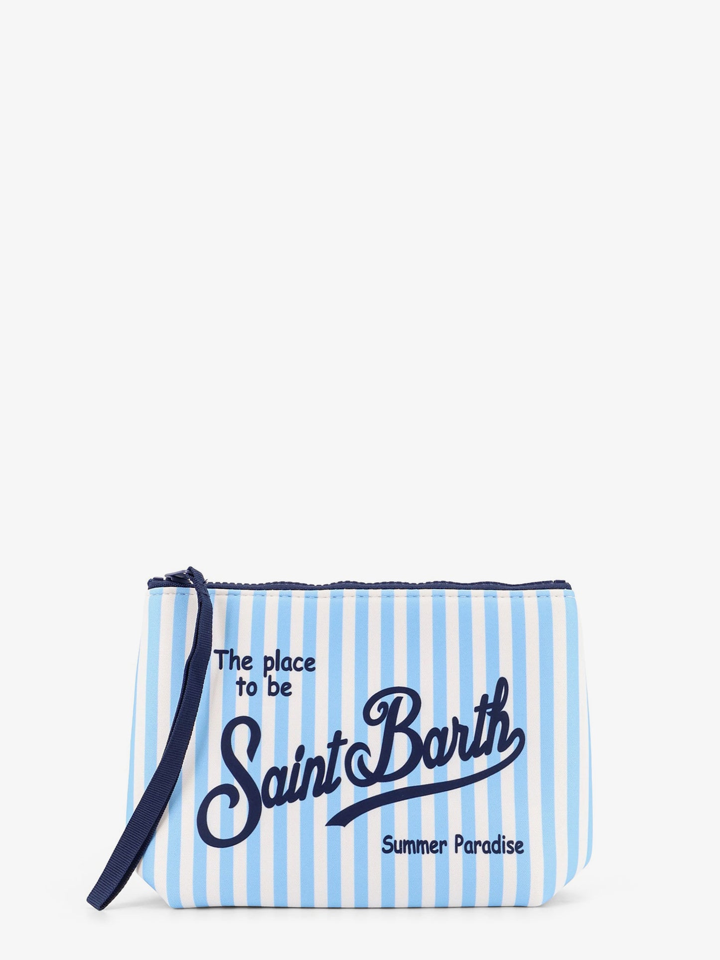 Aline scuba clutch with striped pattern