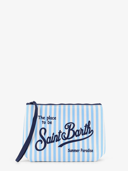 Aline scuba clutch with striped pattern thumbnail