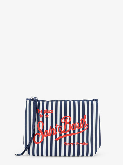 Aline scuba clutch with striped pattern thumbnail